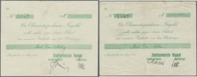 Deutschland - Notgeld - Württemberg. Nagold, Stadtgemeinde, 1 Mio. Mark, 16.8.1923, 20.8.1923, 2 gedr. Schecks auf Oberamtssparkasse Nagold, Erh. II-I...