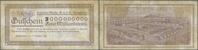 Deutschland - Notgeld - Württemberg. Neckarsulm, Gebrüder Spohn GmbH, 2 Mrd. Mark, 30.(hschr.) 10.1923, Gutschein auf Oberamtssparkasse, stark fleckig...