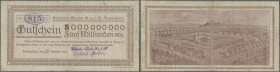 Deutschland - Notgeld - Württemberg. Neckarsulm, Gebrüder Spohn GmbH, 5 Mrd. Mark, 26.(hschr.) 10.1923, Gutschein auf Oberamtssparkasse, Nennwert bei ...