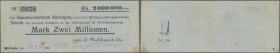 Deutschland - Notgeld - Württemberg. Nürtingen, A. Melchior & Cie., 2 Mio. Mark, 30.8.1923 (Datum gestempelt), Scheck auf Handwerkerbank Nürtingen, Au...
