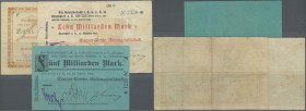 Deutschland - Notgeld - Württemberg. Oberndorf, Mauser-Werke AG, 2 Mio. Mark, 20.8.1923, 5, 10 Mrd. Mark, 26.10.1923, Gutschein bzw. Schecks auf Gewer...