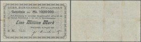 Deutschland - Notgeld - Württemberg. Pfullingen, Gebr. Burkhardt, 1 Mio. Mark, 15.8.1923, Erh. III-