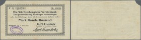 Deutschland - Notgeld - Württemberg. Reutlingen, G. M. Eisenlohr, 100 Tsd. Mark, 25.8.1923, Scheck auf Württembergische Vereinsbank, Nennwert nicht be...