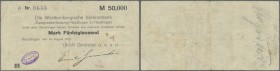 Deutschland - Notgeld - Württemberg. Reutlingen, Ulrich Gminder GmbH, 50 Tsd. Mark, 10.8.1923, Scheck auf Württembergische Vereinsbank, Erh. III-IV