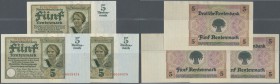 Deutschland - Deutsches Reich bis 1945. kleines Lot mit 3 Banknoten 5 Rentenmark 1926, Ro.164a, einmal leicht gebraucht mit kleinem Eckknick und zweim...