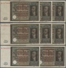 Deutschland - Deutsches Reich bis 1945. Lot mit 8 Banknoten 50 Rentenmark 1934 ”Freiherr vom Stein”, Ro.165 in gebrauchter bis stark gebrauchter Erhal...