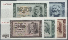 Deutschland - DDR. Satz mit 5 Werten 5, 10, 20, 50 und 100 Mark 1964, Ro.354-358, alle in kassenfrischer Erhaltung (5 Banknoten) // complete set with ...