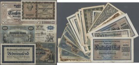 Deutschland - Länderscheine. Lot mit 39 Banknoten der Länder Baden, Bayern und Württemberg, dabei unter anderem 100 Mark Badische Bank 1907, 100 Mark ...