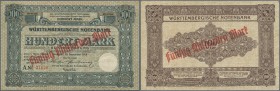 Deutschland - Länderscheine. Württembergische Notenbank, Album mit Sammlung von 101 unterschiedlichen Scheinen. Enthalten sind 1000 Mark (10, versch. ...