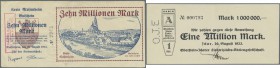 Deutschland - Notgeld - Rheinland. Nahetal von Bad Kreuznach bis Idar-Oberstein (alte PLZ 655 - 658), 2 Alben mit ca. 520 Notgeldscheinen auch von Sob...