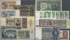 Deutschland. Kleine Sammlung mit 55 Banknoten Kaiserreich, Inflation, Weimarer Republik, Länderbanken, Bundesrepublik, DDR, Darlehenskasse Ost, dabei ...