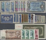 Deutschland. Lot mit 39 Banknoten Alliierte Militärbehörde, Kleingeldscheine 1947, Bank Deutscher Länder und DDR, dabei 3 x 1 Mark, 4 x 5 Mark und 10 ...