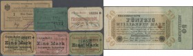 Deutschland. Sammlung deutsche Banknoten einschließlich Dubletten aus 1898 bis 1980 in 2 Ringbindern u. 1 dicken Ordner, dabei Scheine bis 1 Billion g...