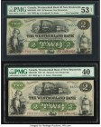 Canada Moncton, NB- Westmorland Bank $2 1.8.1861 Ch.# 800-12-04R Two Remainders PMG Graded About Uncirculated 53 Net; Extremely Fine 40. Glue and pinh...
