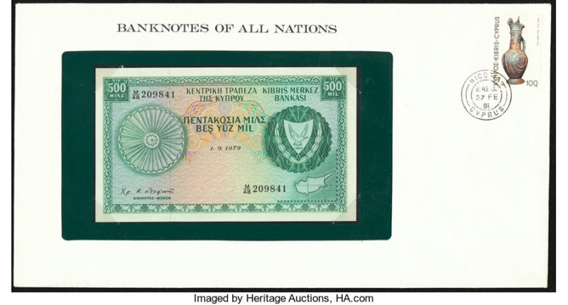 Cyprus Central Bank of Cyprus 500 Mils 1.9.1979 Pick 42c Crisp Uncirculated. In ...