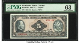 Honduras Banco Central de Honduras 5 Lempiras 11.4.1969 Pick 56a PMG Choice Uncirculated 63. 

HID09801242017

© 2020 Heritage Auctions | All Rights R...