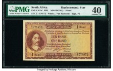 South Africa South African Reserve Bank 1 Rand ND (1962-65) Pick 103b* Replacement PMG Extremely Fine 40. Minor rust is noted.

HID09801242017

© 2020...