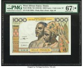West African States Banque Centrale des Etats de L'Afrique de L'Ouest - Benin 1000 Francs ND (1959-65) Pick 203Bj PMG Superb Gem Unc 67 EPQ S. 

HID09...