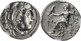 MACEDON. Kingdom of Macedon. Alexander III (the Great), 336-323 B.C. AR Drachm, Abydos Mint, Posthumous issue under Antigonos I, ca. 310-301 B.C. NGC ...