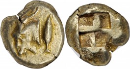 MYSIA. Kyzikos. EL Stater (16.17 gms), ca. 550-450 B.C. NGC Ch VF, Strike: 5/5 Surface: 4/5.
von Fritze-I, 48; SNG BN-186. Obverse: Head of goat left...