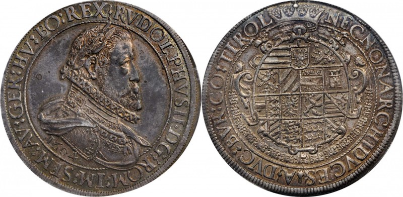 AUSTRIA. 2 Taler, 1604. Hall Mint. Rudolph II. NGC AU-58.
57.33 gms. Dav-3004; ...