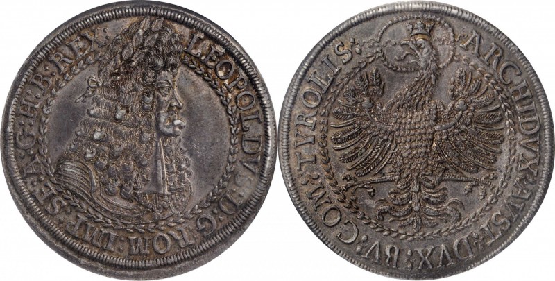 AUSTRIA. 2 Taler, ND (1680-86). Hall Mint. Leopold I. NGC AU-58.
57.01 gms. KM-...