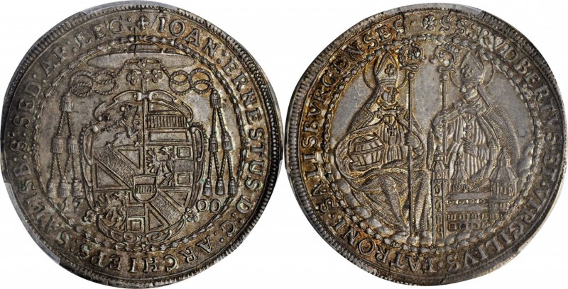 AUSTRIA. Salzburg. 1/2 Taler, 1700/699. Johann Ernst von Thun und Hohenstein. PC...
