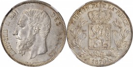 BELGIUM. 5 Francs, 1870. Leopold II. NGC Unc Details--Obverse Cleaned.
KM-24. A well struck and lightly gray toned crown with some light obverse hair...