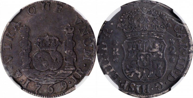 BOLIVIA. 2 Reales, 1769-PTS JR. Potosi Mint. Charles III. NGC FINE-12.
KM-48; Y...