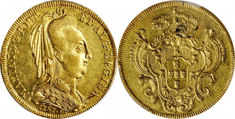 BRAZIL. 6400 Reis, 1787-R. Rio de Janeiro Mint. Maria I. PCGS Genuine--Scratch, ...