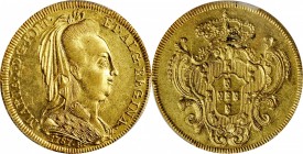 BRAZIL. 6400 Reis, 1787-R. Rio de Janeiro Mint. Maria I. PCGS Genuine--Scratch, Unc Details Gold Shield.
Fr-85; KM-218.1. Despite a rather mild scuff...
