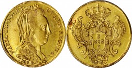 BRAZIL. 6400 Reis, 1788-R. Rio de Janeiro Mint. Maria I. PCGS Genuine--Cleaned, AU Details Gold Shield.
Fr-85; KM-218.1. Some scattered light hairlin...