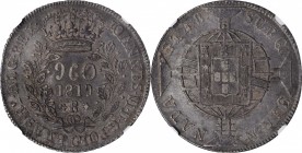BRAZIL. 960 Reis, 1819-R. Rio de Janeiro Mint. Joao VI. NGC AU-55.
KM-326.1. A rather deeply toned and fairly well struck example of the type, presen...