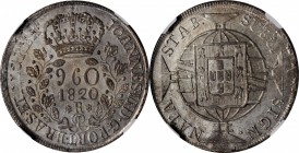 BRAZIL. 960 Reis, 1820-R. Rio de Janeiro Mint. Joao VI. NGC MS-65.
KM-326.1. Very few 960 Reis coins reach the MS 65 designation. This elegant exampl...