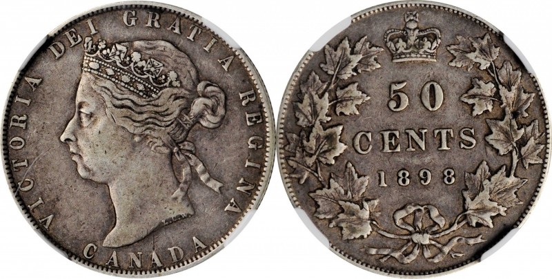 CANADA. 50 Cents, 1898. London Mint. Victoria. NGC VF-30.
KM-6. Moderate gray t...