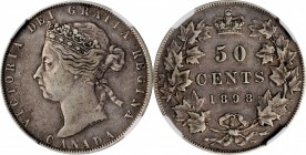 CANADA. 50 Cents, 1898. London Mint. Victoria. NGC VF-30.
KM-6. Moderate gray toned with lighter raised surfaces. A perfect example for the grade.
E...