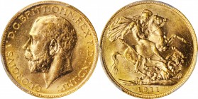 CANADA. Sovereign, 1911-C. Ottawa Mint. PCGS MS-62 Gold Shield.
S-3997; Fr-2; KM-20. A fully lustrous and blazing example, this near choice piece rad...