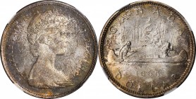 CANADA. Dollar, 1965. Ottawa Mint. NGC MS-64.
KM-64.1. Small Beads/Blunt 5 variety (type 2). A deeply toned, near Gem example, with a speckled palett...