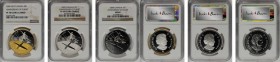 CANADA. Trio of Anniversary of Flight Dollars (3 Pieces), 2009. All NGC Certified.
1) PROOF-70 Ultra Cameo. Partially Gild. KM-889a. 2) PROOF-69 Ultr...