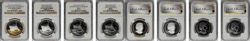 CANADA. Quartet of Navy Anniversary Dollars (4 Pieces), 2010. All NGC Certified....