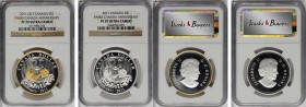 CANADA. Duo of Parks Anniversary Dollars (2 Pieces), 2011. Both NGC Certified.
1) Partially gilt. PROOF-70 Ultra Cameo. KM-1087a. 2) PROOF-70 Ultra C...