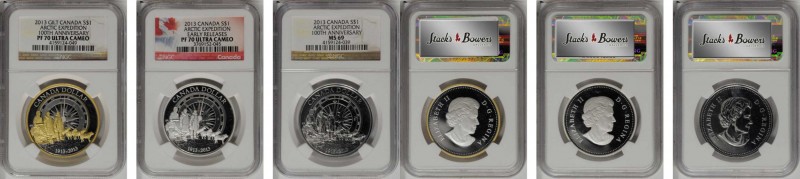 CANADA. Trio of Arctic Expedition 100th Anniversary Dollars (3 Pieces), 2013. Al...