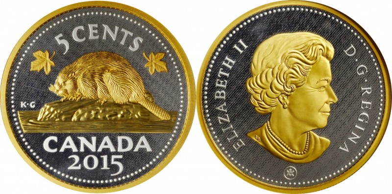 CANADA. 5 Cents, 2015. NGC PROOF-70.
KM-unlisted. Commemorating the "beaver rev...