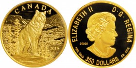 CANADA. 350 Dollars, 2015. ANACS PROOF-70 Deep Cameo.
Fr-unlisted; KM-unlisted. Weight: 35 gms. 99.999% pure gold. Struck to commemorate the Alpha Wo...