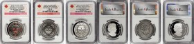 CANADA. Trio of Silver Singing Moon Mask (3 Pieces), 2015. All NGC Certified.
1) 25 Dollars. NGC PROOF-70 Ultra Cameo. High Relief - Enameled. KM-unl...