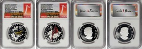CANADA. Silver Colorful Song Bird Set (2 Pieces), 2015. Both NGC Certified.
1) 10 Dollars. NGC PROOF-70 Ultra Cameo. Magnolia Warbler. KM-unlisted. 2...