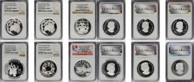 CANADA. Septet of 20 Dollars (6 Pieces), 2010-15. All NGC PROOF-70 Ultra Cameo Certified.
1) 2010. Holiday Pine Cones with Ruby Crystals. KM-1066. 2)...