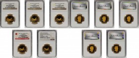 CANADA. Quintet of Loon Dollars (5 Pieces), 2012-2016. All Graded PROOF-70 Ultra Cameo by NGC.
1) 2012, Gilt Loonie 25th Anniversary. KM-Unlisted. 2)...