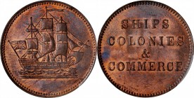 CANADA. Prince Edward Island. Copper Commerce Token, ND (ca. 1835). PCGS MS-64 Red Brown Gold Shield.
Char-PE10-2; Br-997. An attractive token with s...