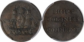 CANADA. Prince Edward Island. Copper Commerce Token, ND (ca. 1835). PCGS AU-58 Gold Shield.
Char-PE10-2; Br-997. A near Mint example of the type, wit...